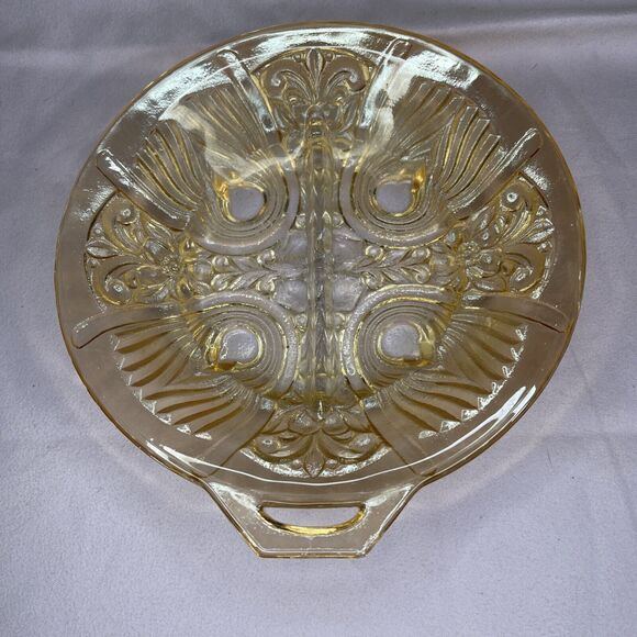 Vintage Indiana Glass Carnival Glass Divided Relish Dish MCM - Picture 2 of 6